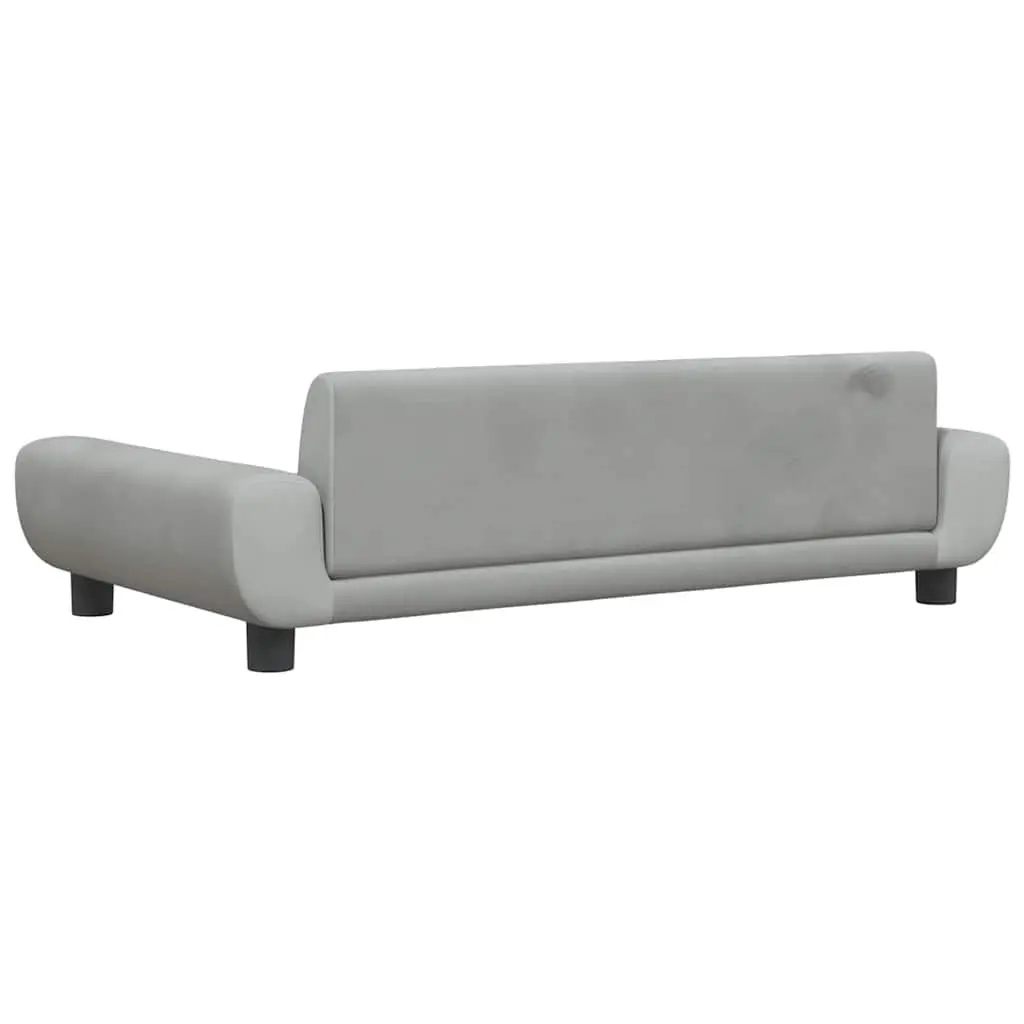Kids Sofa Velvet Padded Grey 100 x 54 x 33 cm