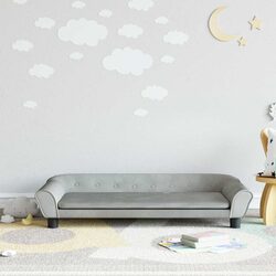 Ideal Seating for Kids: Grey Velvet Couch Details