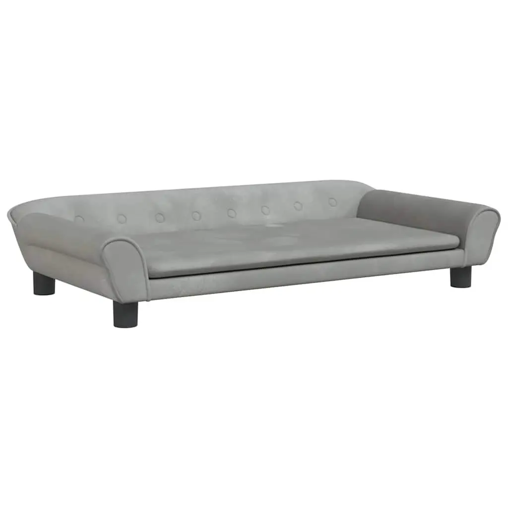 Kids Sofa Velvet Grey Padded Children's Couch 100 x 50 x 26 cm
