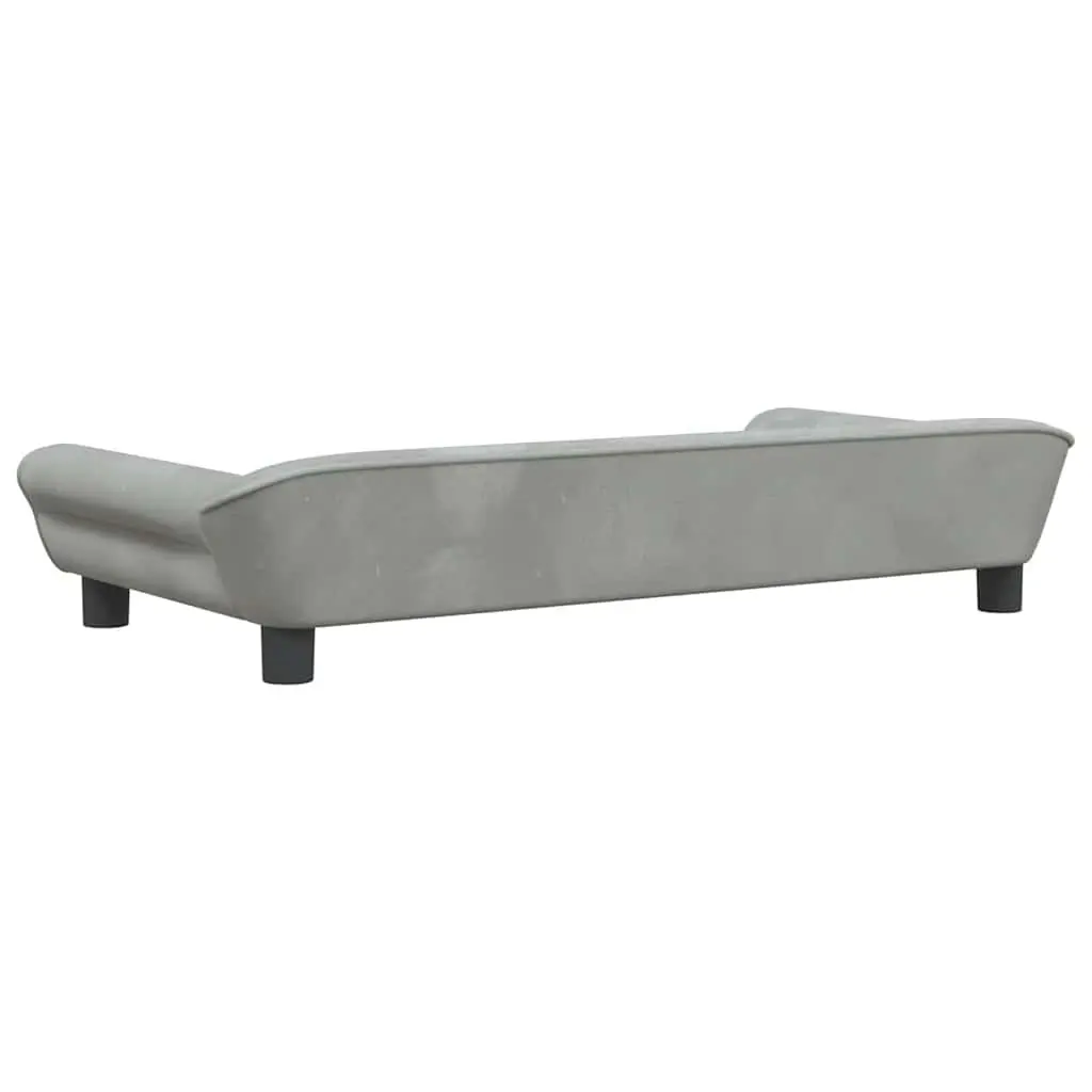 Kids Sofa Velvet Grey Padded Children's Couch 100 x 50 x 26 cm