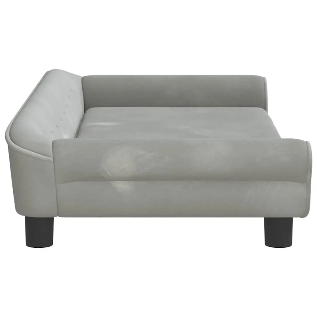 Kids Sofa Velvet Grey Padded Children's Couch 100 x 50 x 26 cm