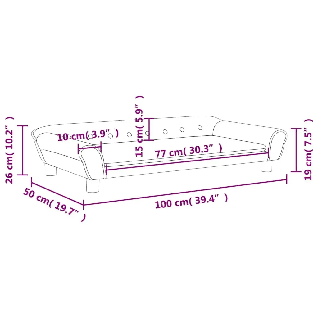 Kids Sofa Velvet Grey Padded Children's Couch 100 x 50 x 26 cm