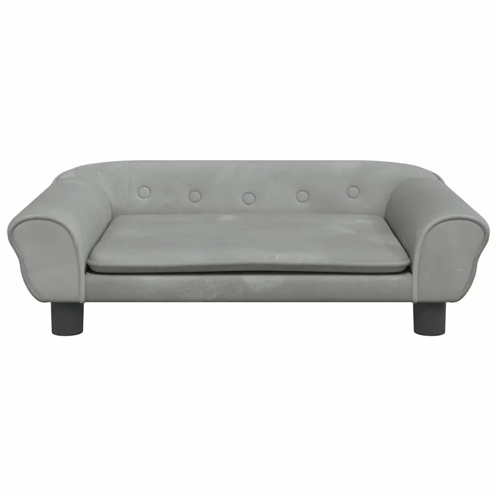 Kids Sofa Velvet Light Grey Padded Children's Couch Furniture Lounger Seat 70 x 45 x 26 cm