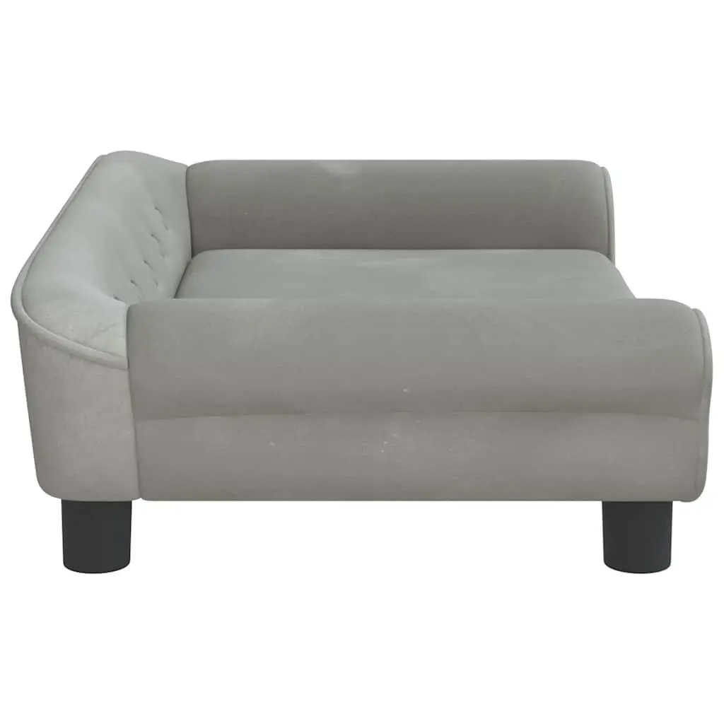 Kids Sofa Velvet Light Grey Padded Children's Couch Furniture Lounger Seat 70 x 45 x 26 cm