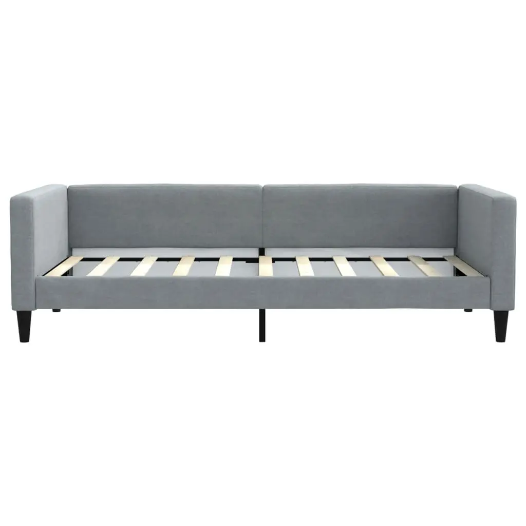 Daybed Sofa Bed with Trundle and Storage Drawers Wooden and Metal 90x190cm Grey
