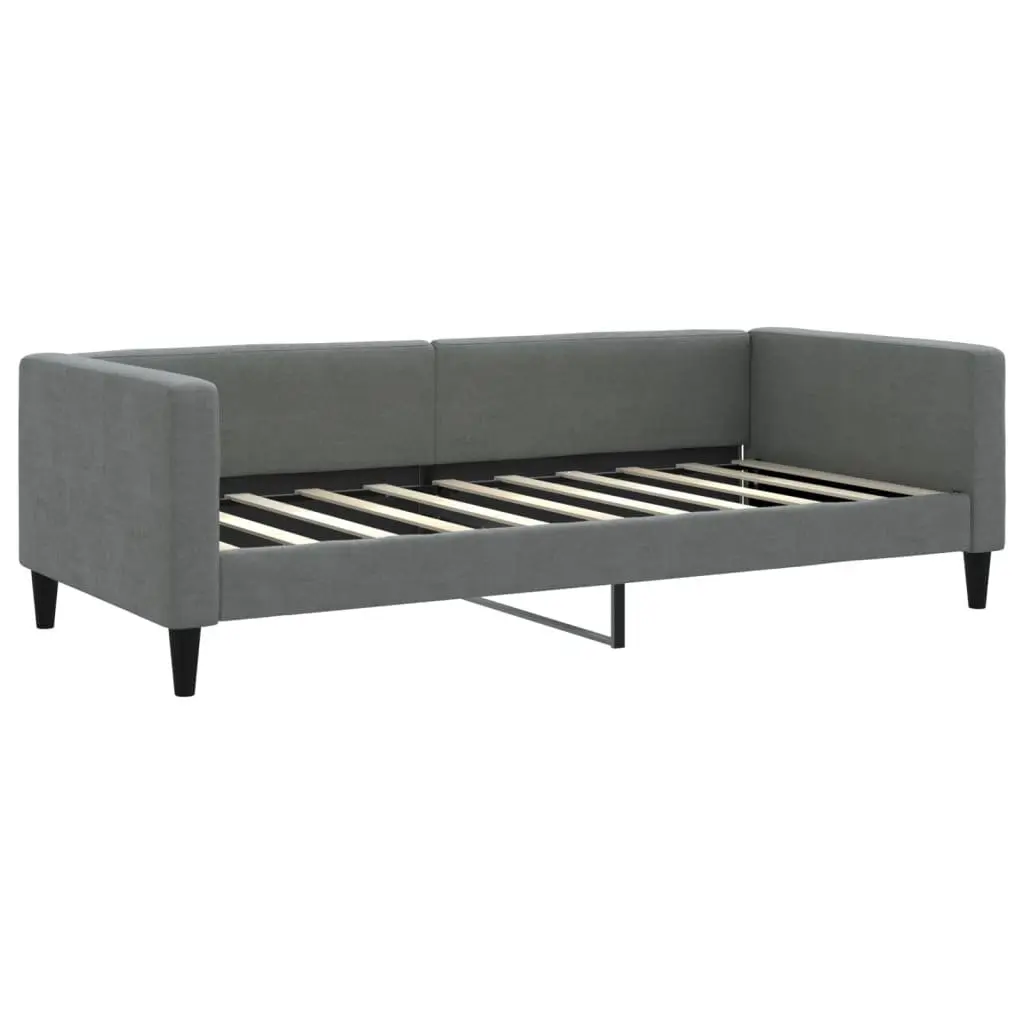 Daybed with Trundle Bed and Storage Drawers Wood and Metal Frame 90x190cm Grey