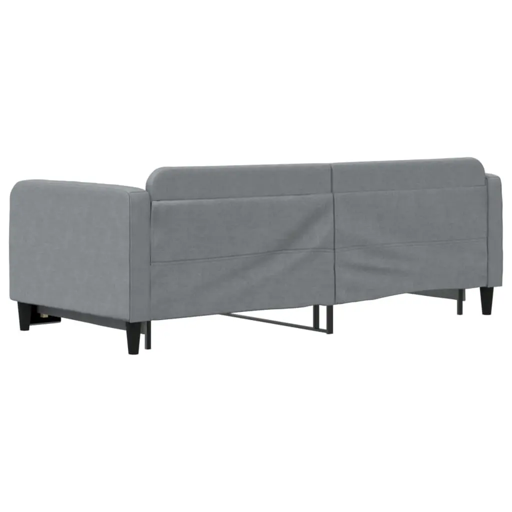 Daybed Sofa Bed with Trundle Wooden and Metal Frame 90 x 190 cm Grey