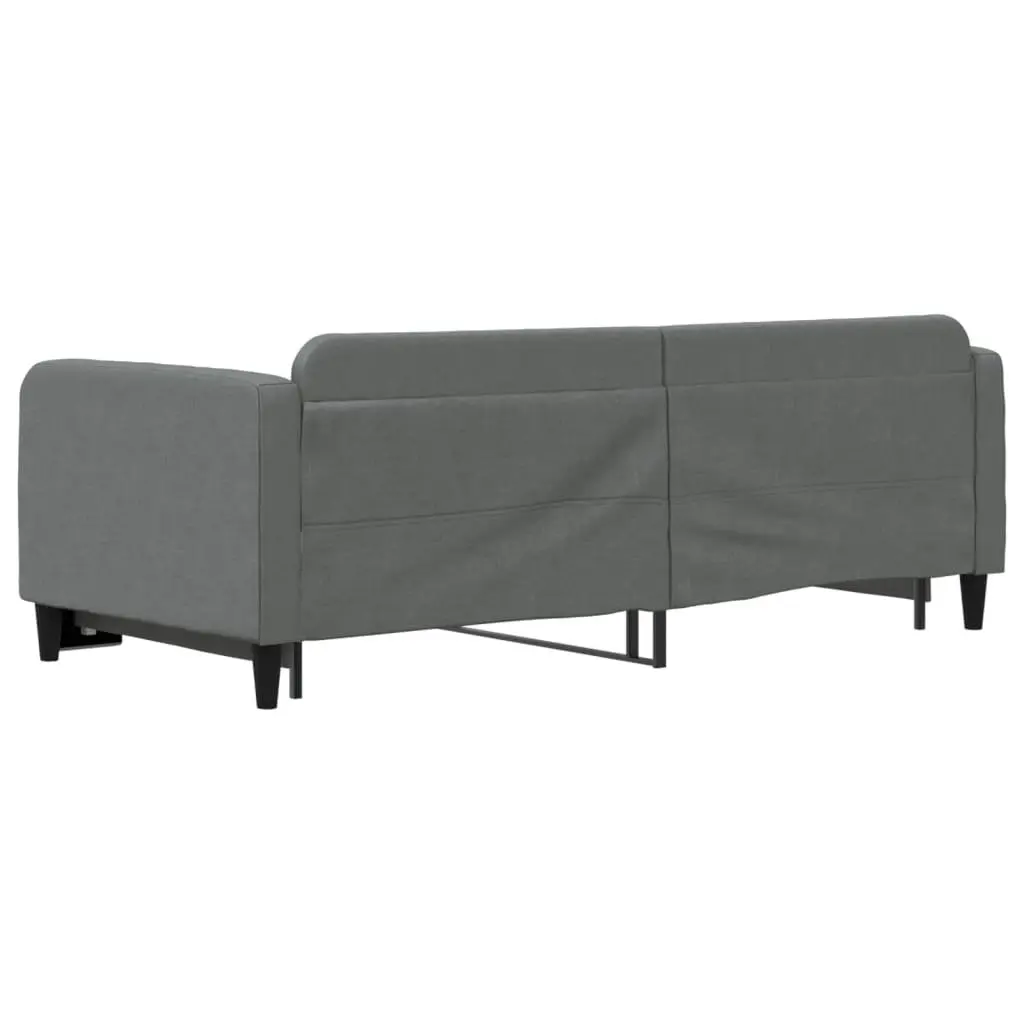 Daybed Frame with Trundle Wooden and Metal Grey 90x190 cm