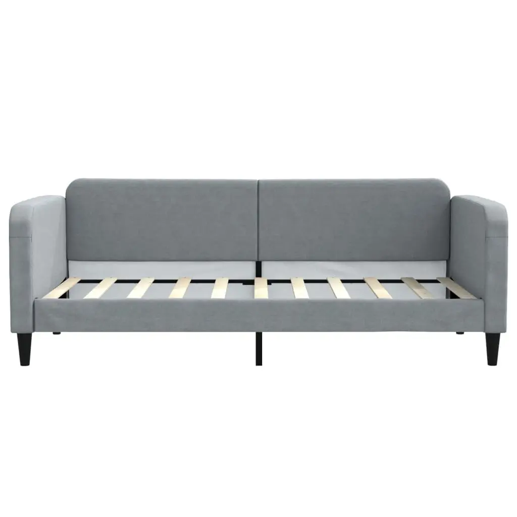 Daybed Sofa Bed with Trundle and Storage Drawers Wooden Frame Metal Supports Grey
