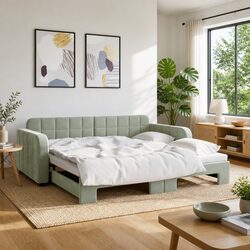 Practical Grey Daybed with Trundle for Living Areas