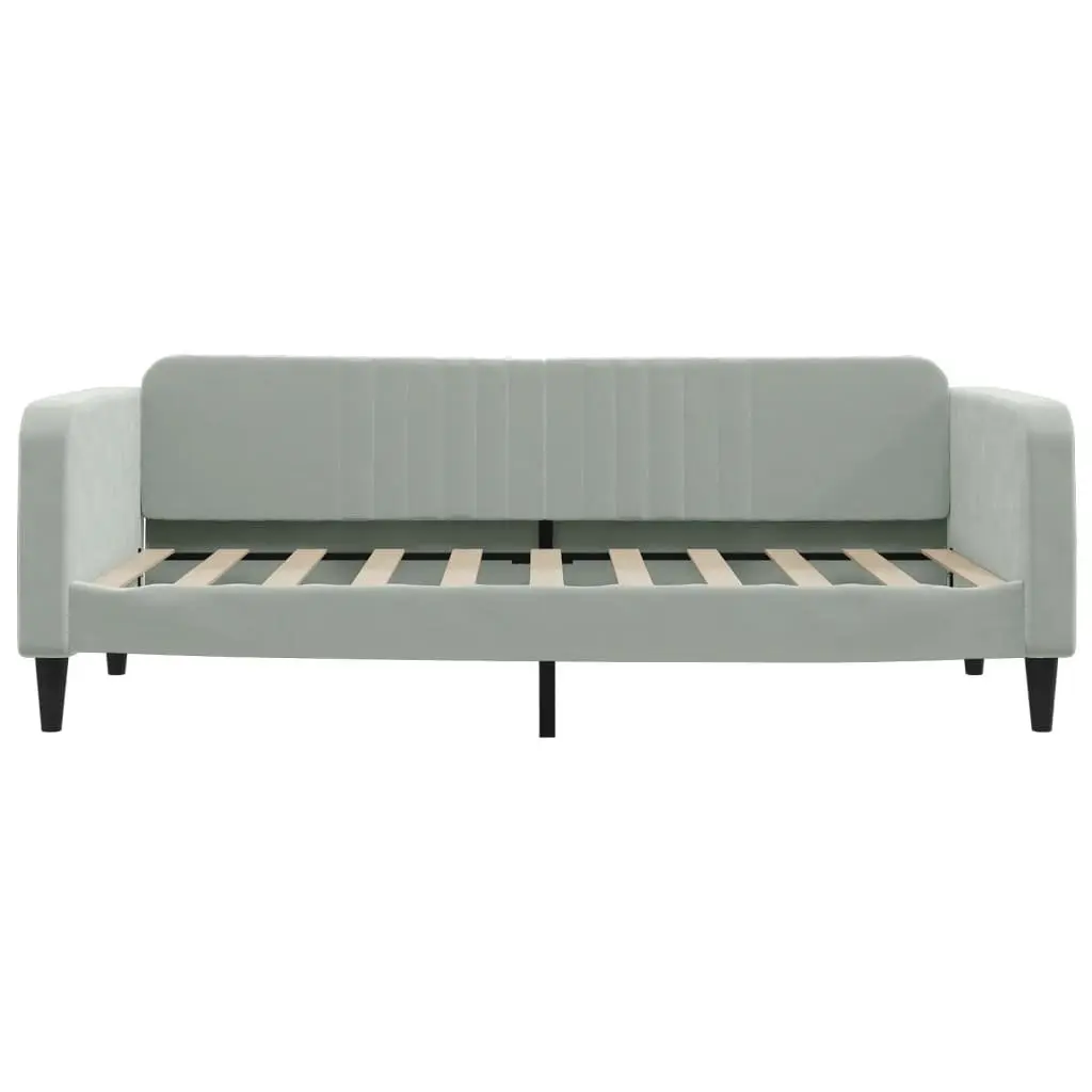 Daybed Frame with Trundle Wood Metal Velvet 90x190 cm Grey Modern