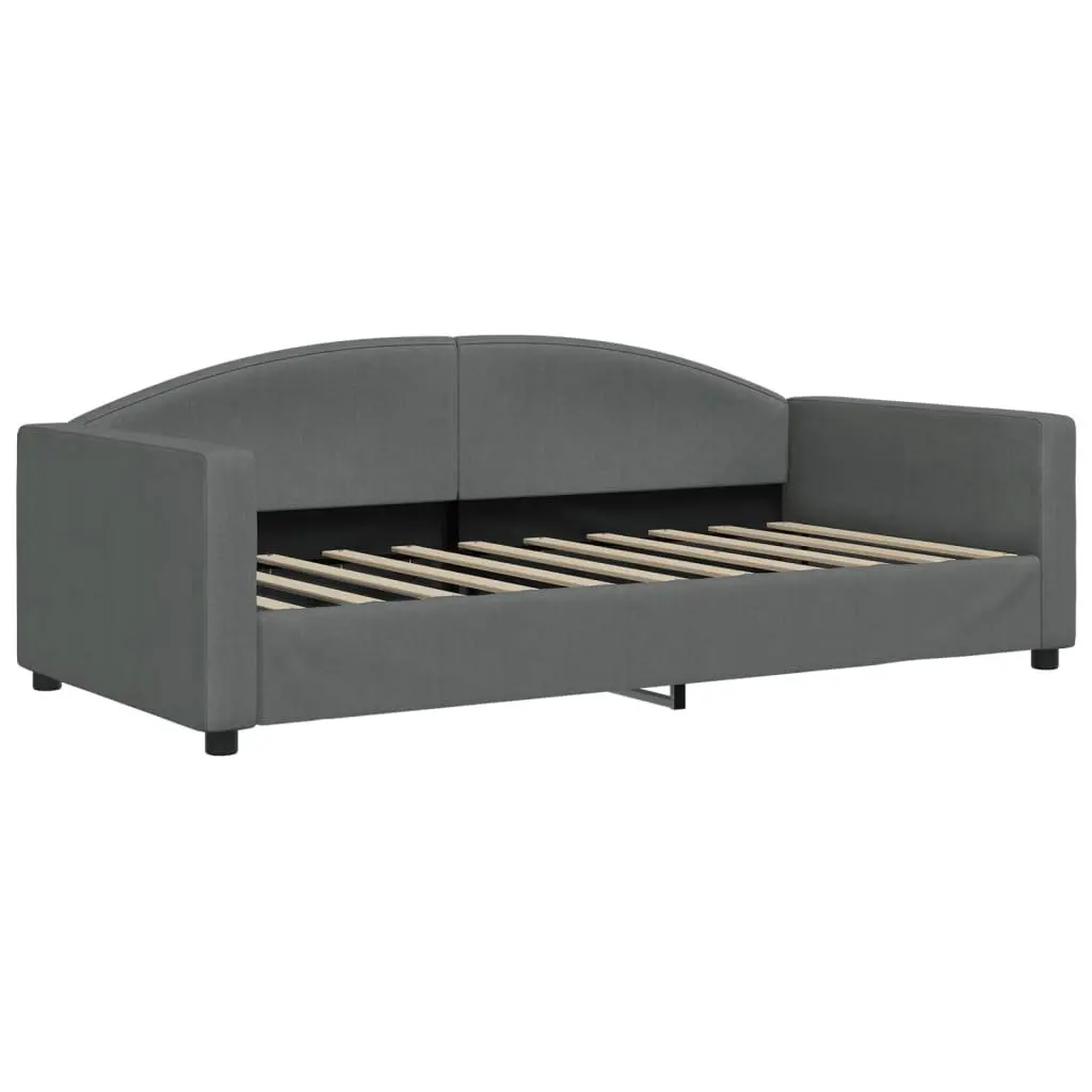 Daybed with Trundle Wood and Metal Frame 90x190 cm Grey