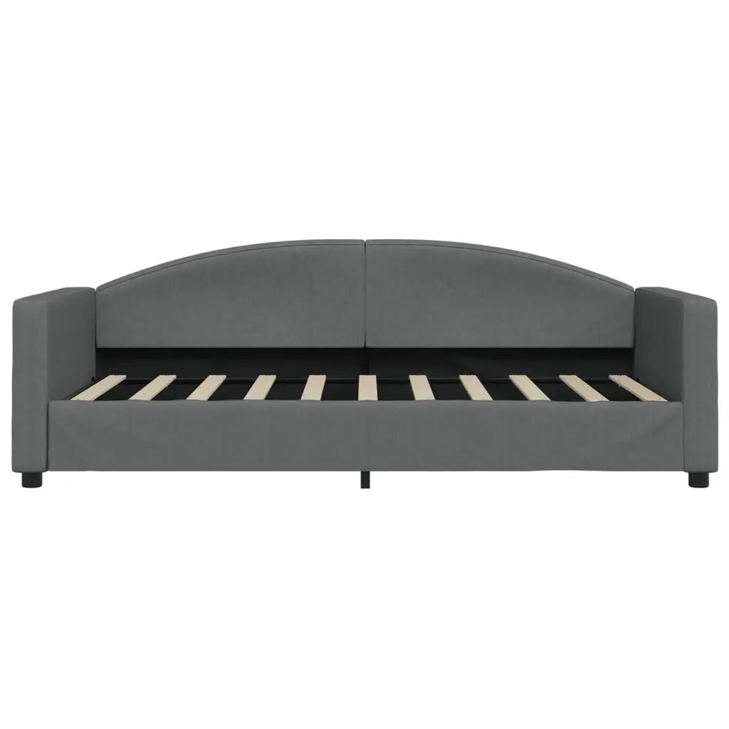 Daybed with Trundle Wood and Metal Frame 90x190 cm Grey