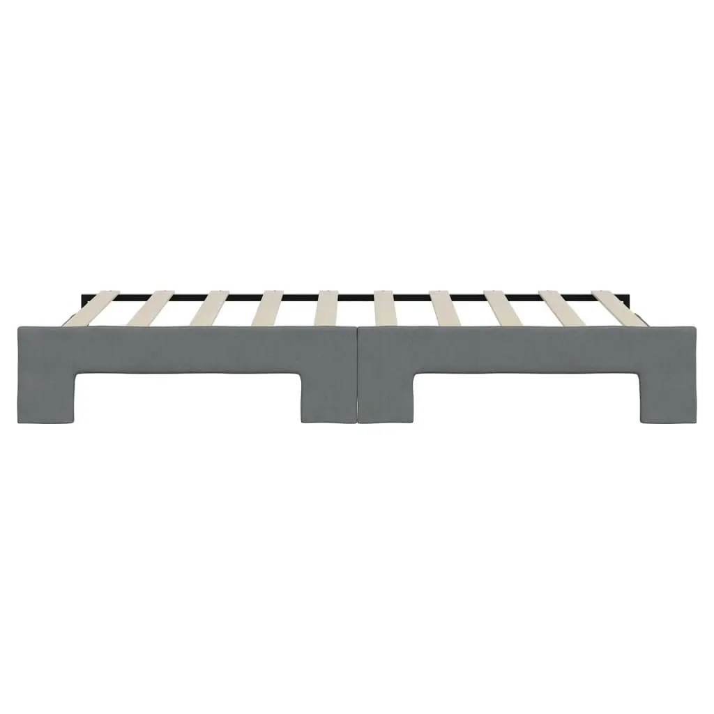 Daybed with Trundle Wood and Metal Frame 90x190 cm Grey