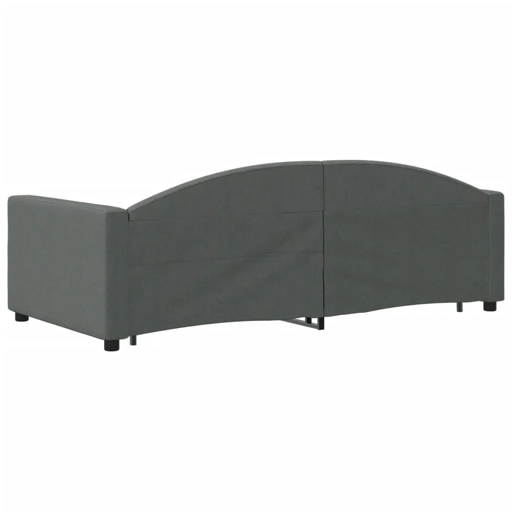 Daybed with Trundle Wood and Metal Frame 90x190 cm Grey