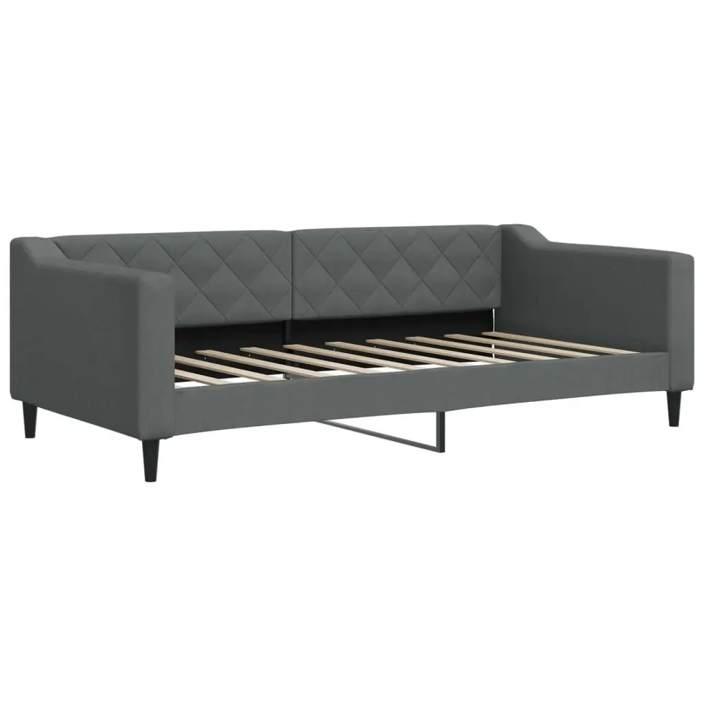 Daybed Sofa Bed with Trundle Wood and Metal Frame 90x190 cm Grey