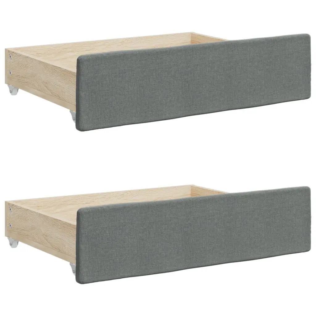 Daybed Sofa Bed with Trundle Wood and Metal Frame 90x190 cm Grey