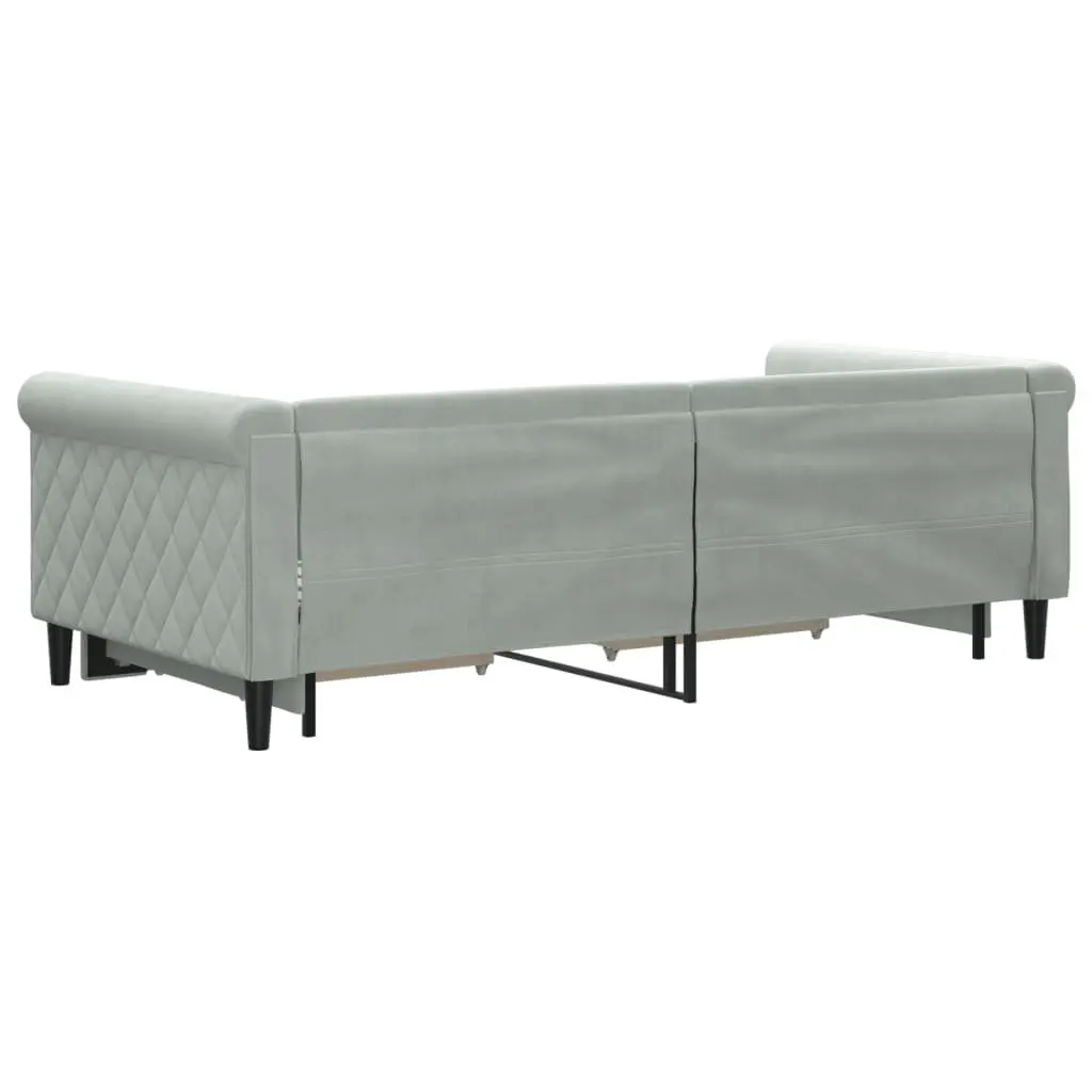 Grey Daybed with Trundle and Storage Drawers