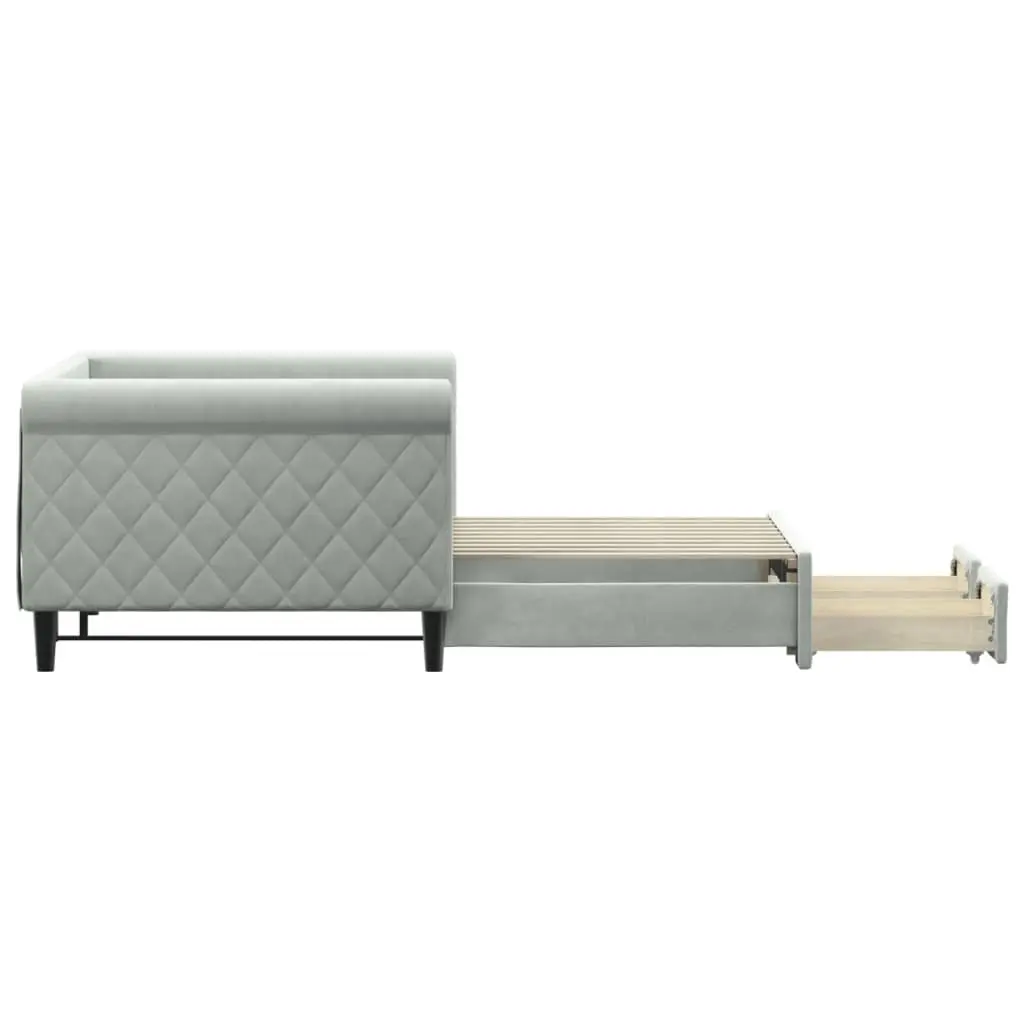 Grey Daybed with Trundle and Storage Drawers