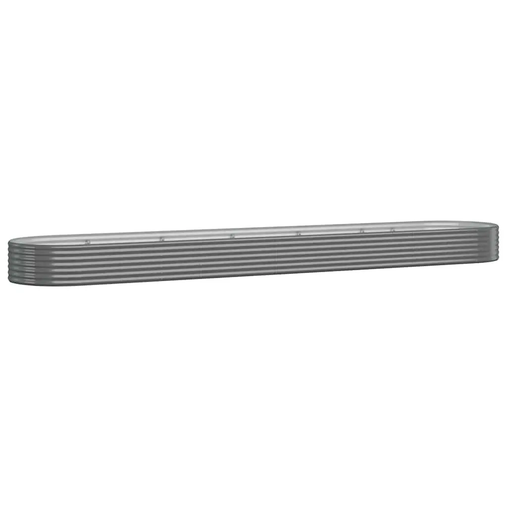 Garden Raised Bed Galvanised Steel Planter Box 507 x 100 x 36 cm Grey