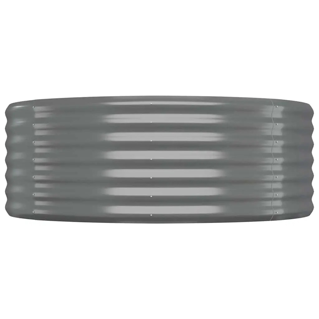 Garden Raised Bed Galvanised Steel Planter Box 507 x 100 x 36 cm Grey