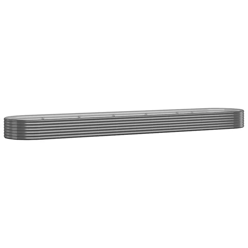 Raised Garden Bed Anthracite Galvanised Steel Frame 507x100x36cm Durable Outdoor Planter