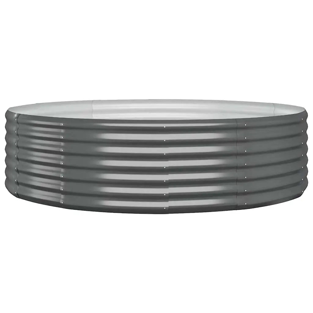 Garden Raised Bed Planter Box Galvanised Steel 140 x 140 x 36 cm Anthracite