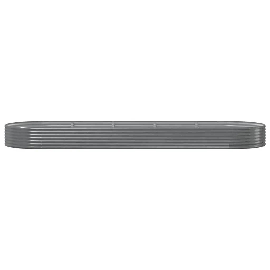 Garden Raised Bed Planter Galvanised Steel Frame 450 x 140 x 36 cm Grey