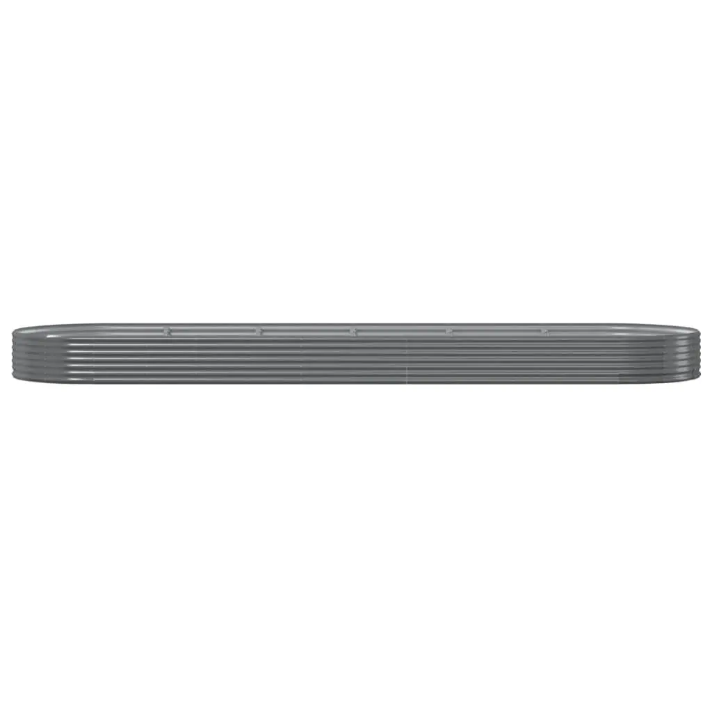 Raised Bed Planter Galvanised Steel Frame Grey 523x140x36cm Outdoor Vegetable Herb Flower