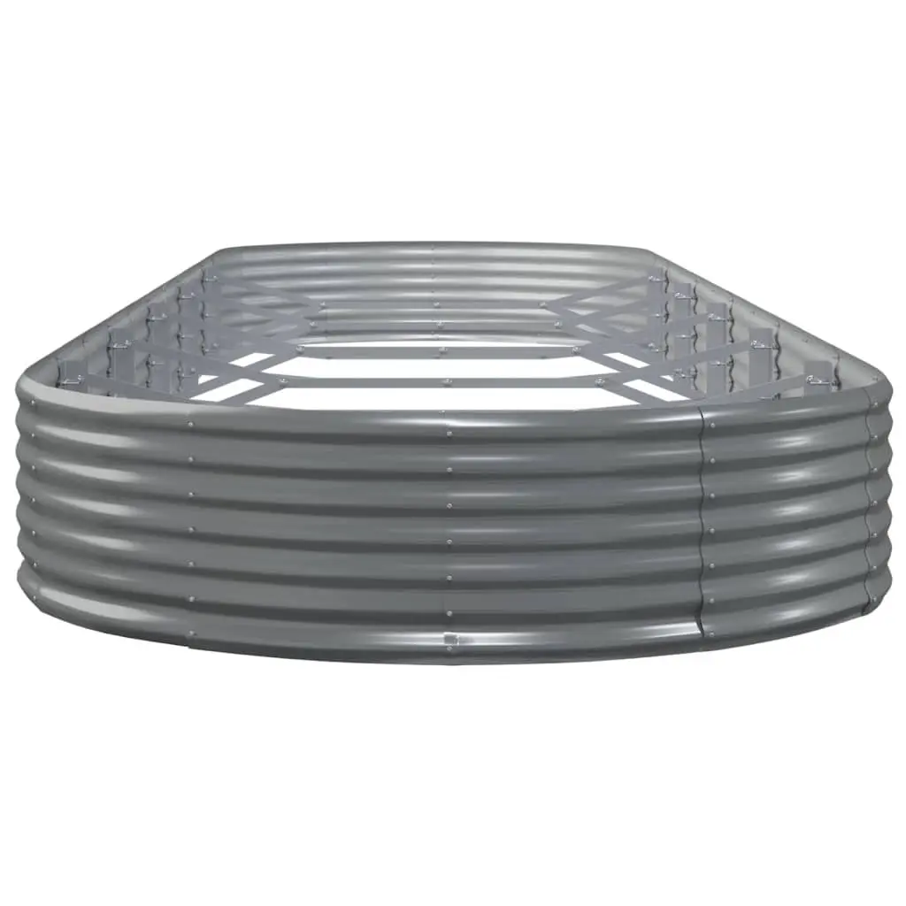 Raised Bed Planter Galvanised Steel Frame Grey 523x140x36cm Outdoor Vegetable Herb Flower