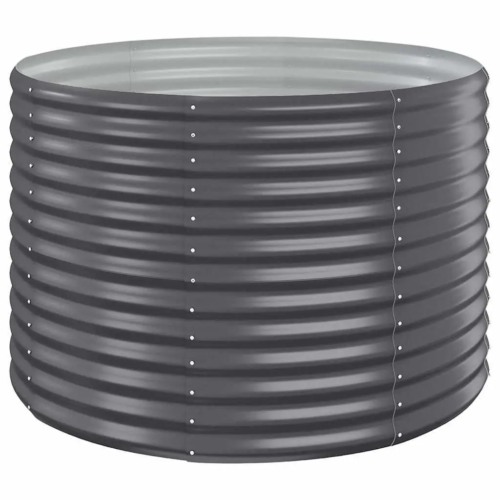 Galvanised Steel Raised Garden Bed Planter Box for Outdoor Use Anthracite 100x100x68cm