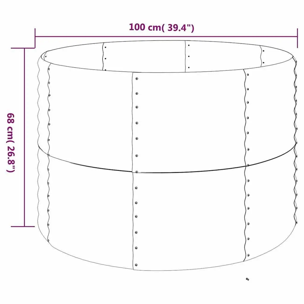 Galvanised Steel Raised Garden Bed Planter Box for Outdoor Use Anthracite 100x100x68cm