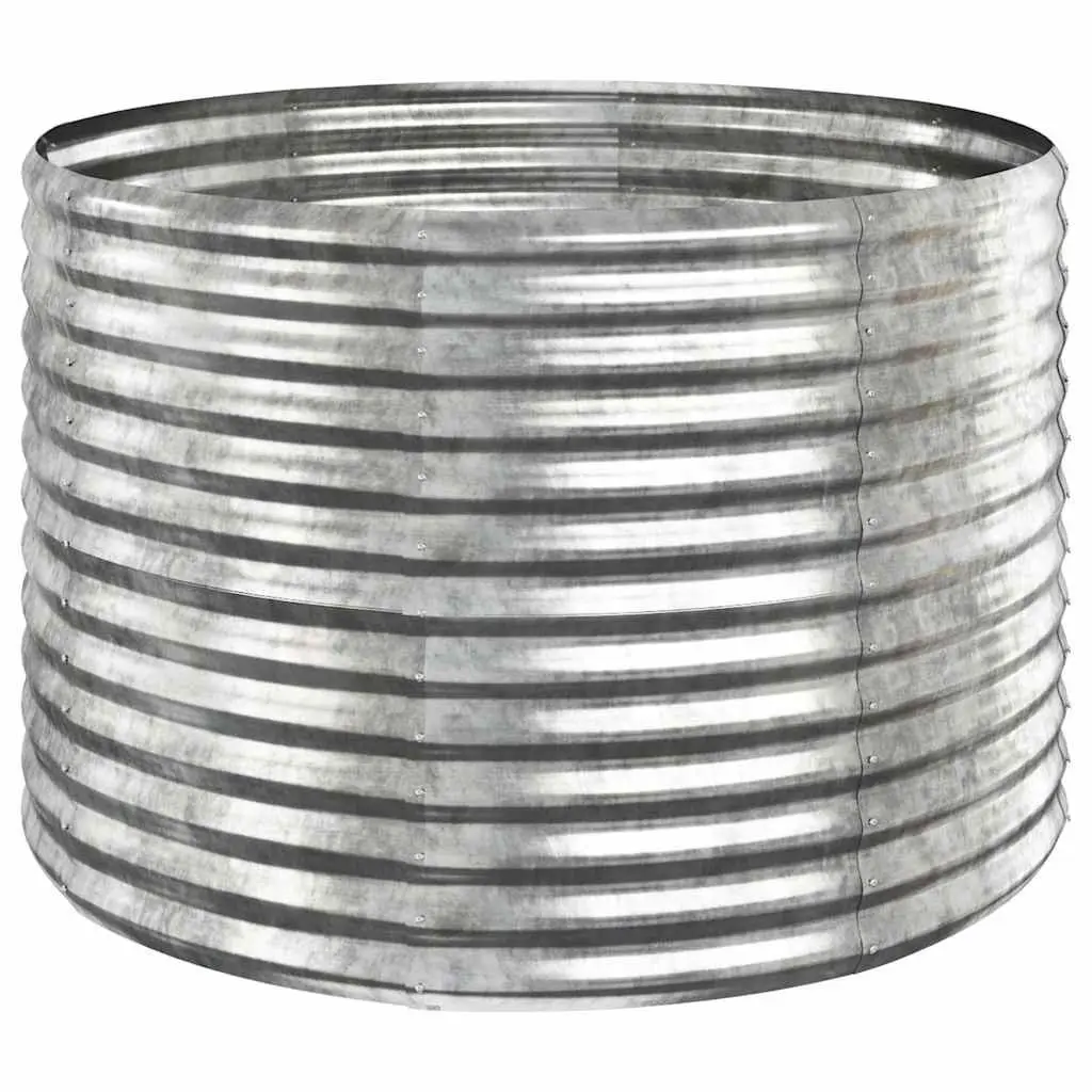 Raised Bed Planter Box Galvanised Steel Outdoor 100cm Silver Weather Resistant for Flowers Vegetables Herbs