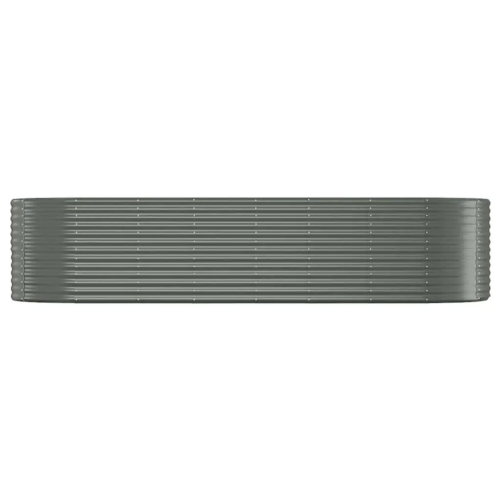 Garden Raised Bed Galvanised Steel Planter Box 322 x 100 x 68 cm Grey