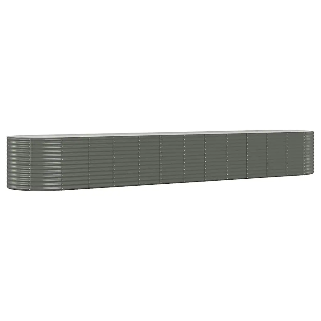 Garden Raised Bed Steel Frame Large Rectangular Planter Box Grey