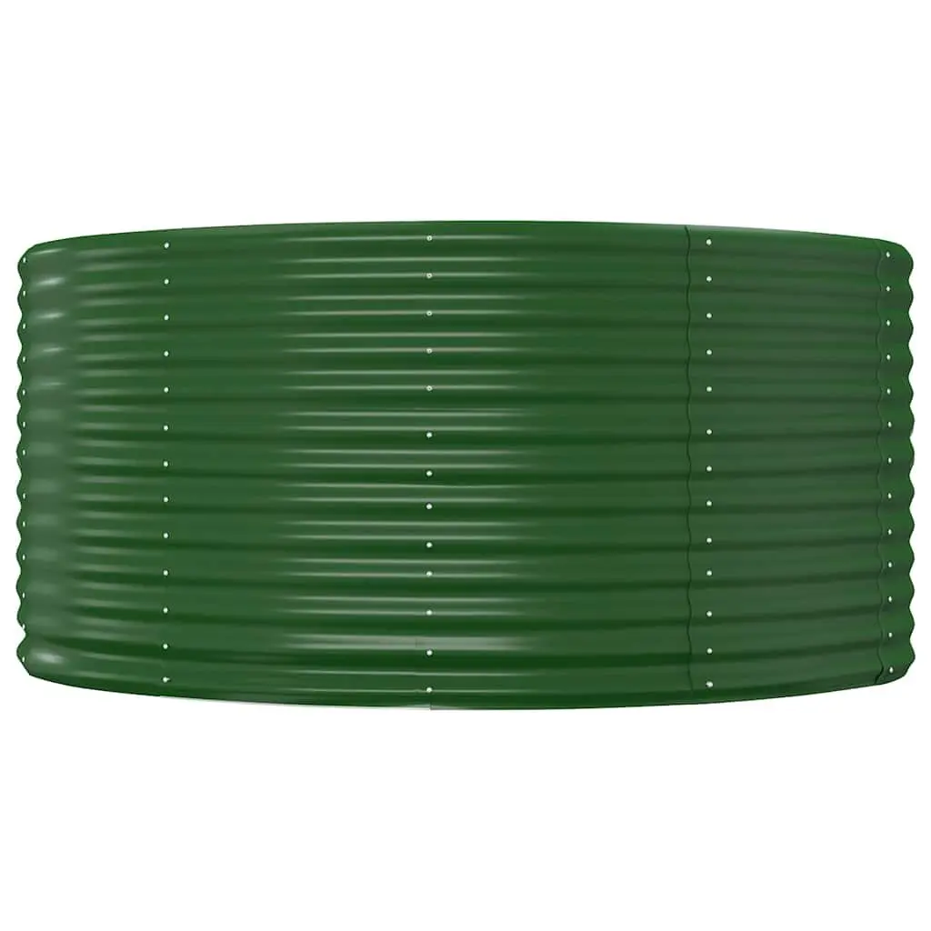 Raised Bed Planter Box Galvanised Steel Green 140x140x68cm Outdoor Flower