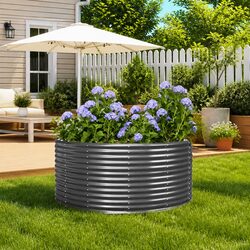 Functional 140x140x68 cm Grey Outdoor Planter Box