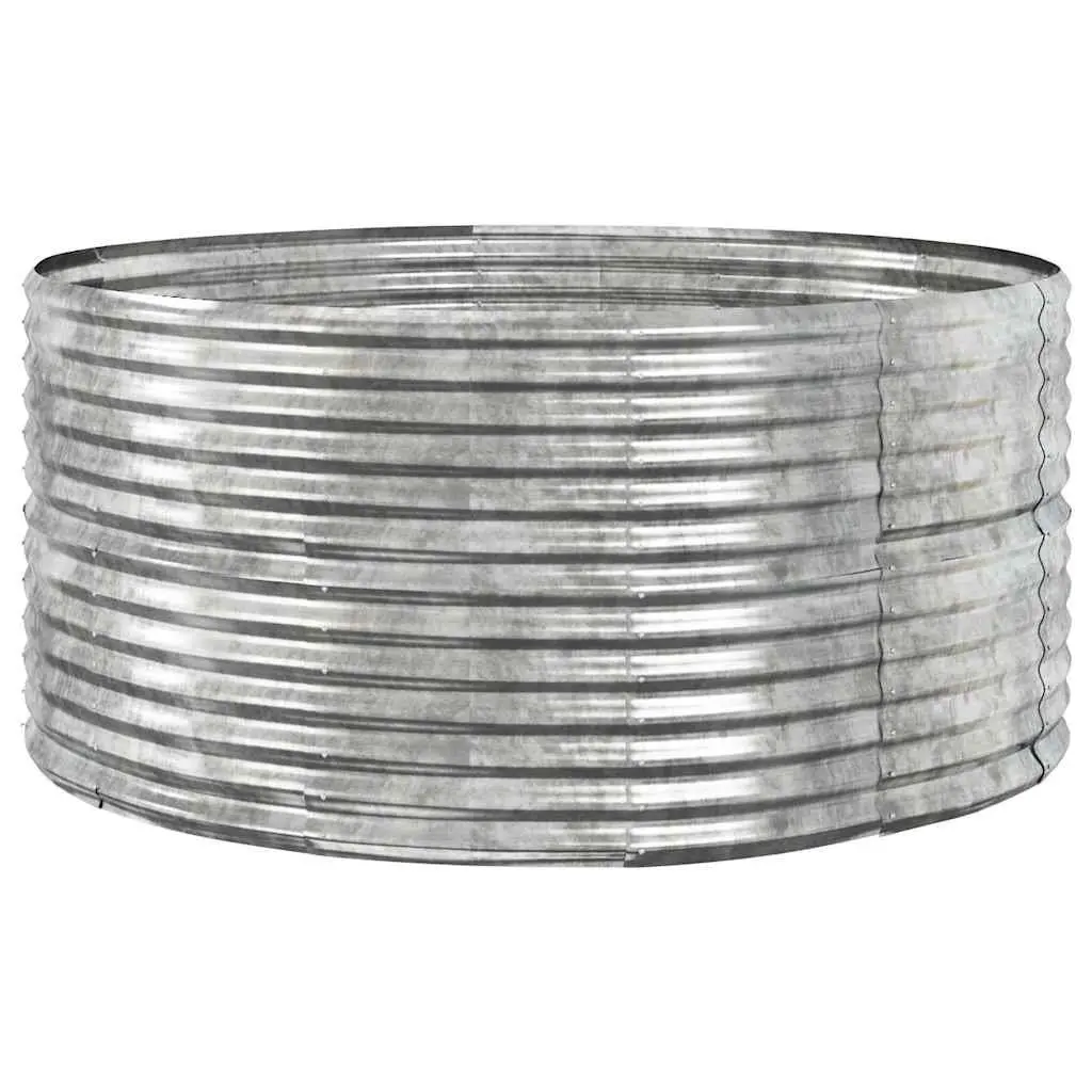 Raised Garden Bed Galvanised Steel 140 x 140 x 68 cm Silver