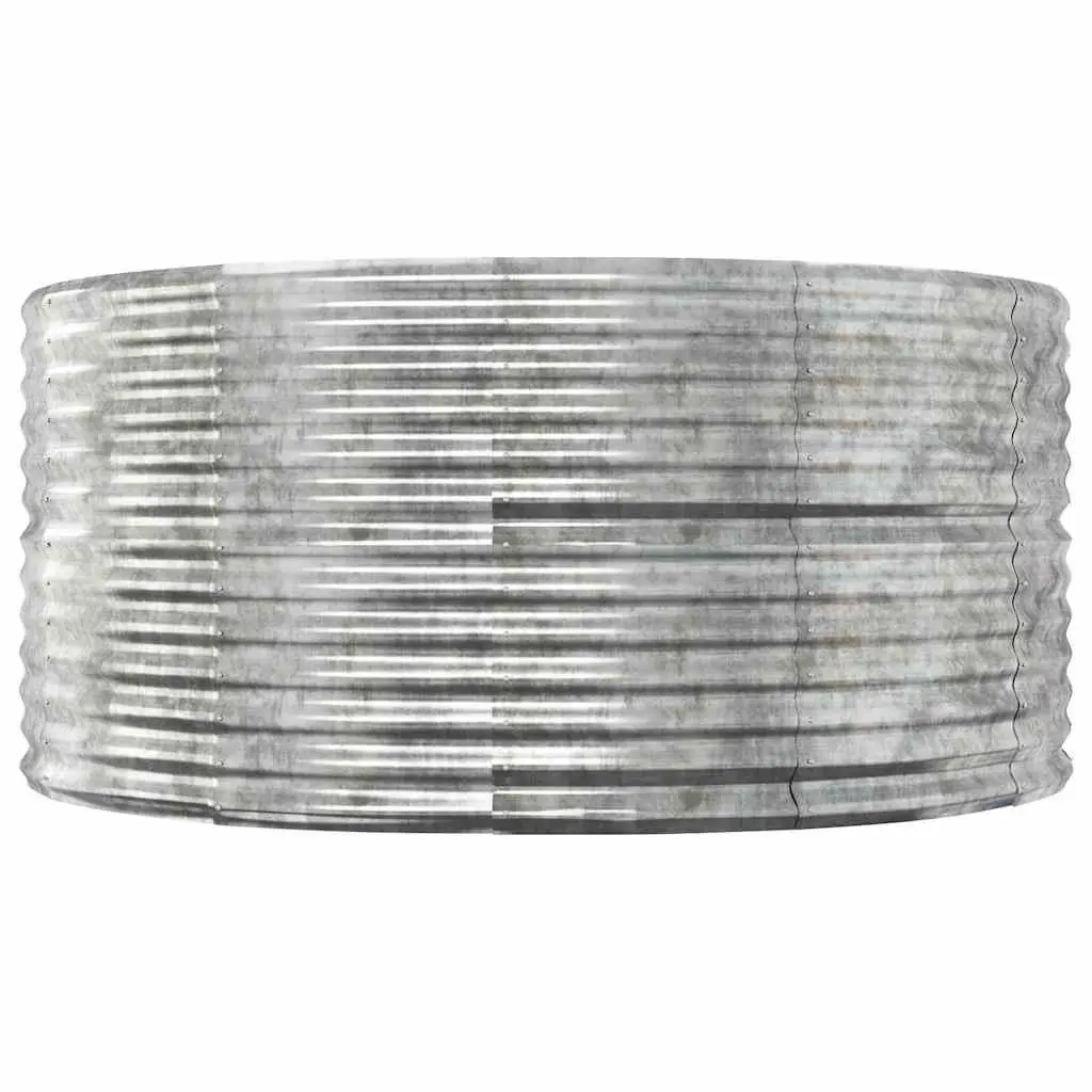 Raised Garden Bed Galvanised Steel 140 x 140 x 68 cm Silver