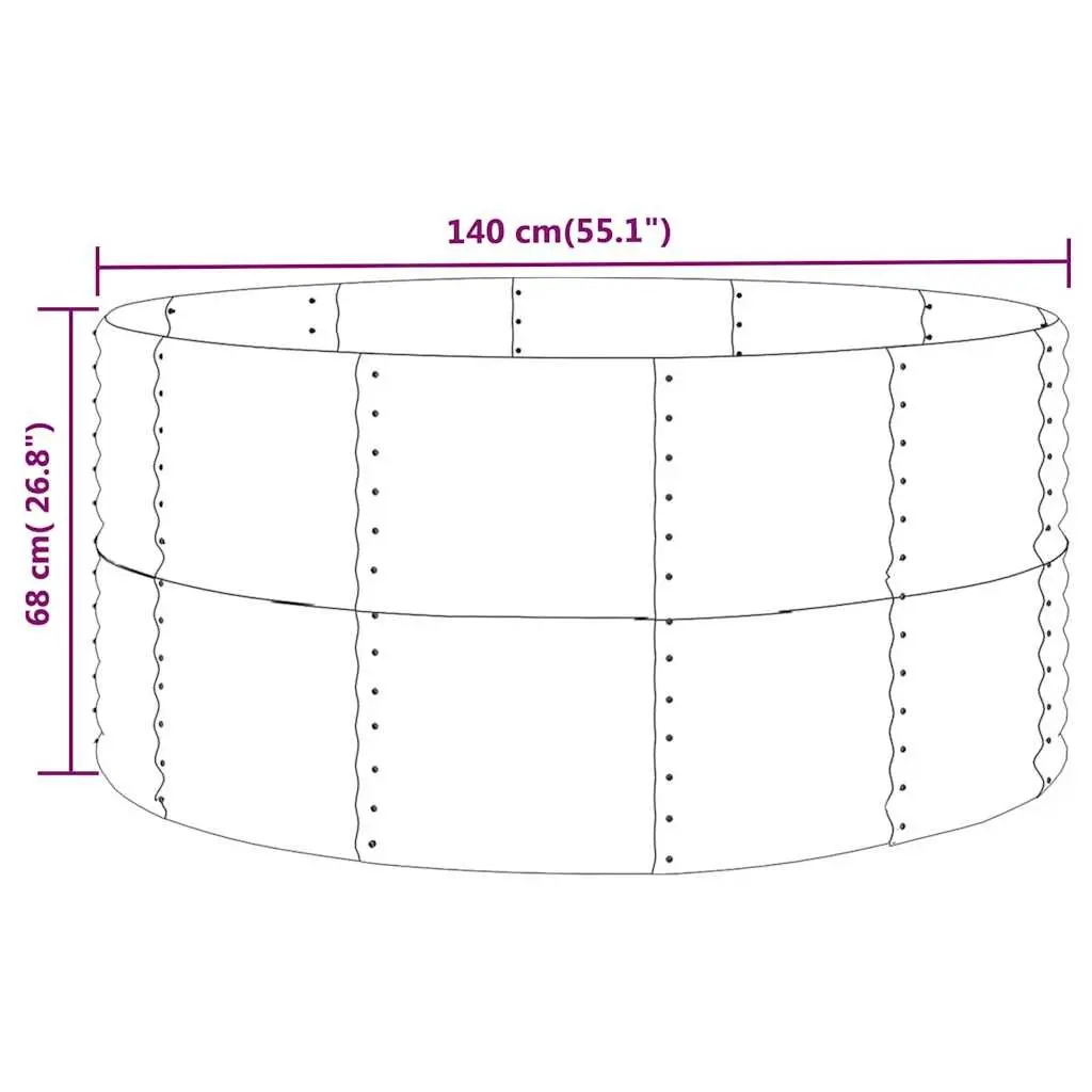 Raised Garden Bed Galvanised Steel 140 x 140 x 68 cm Silver