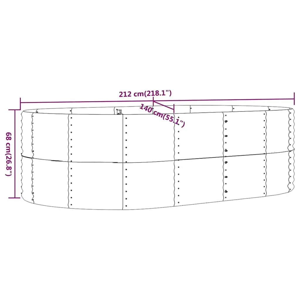 Raised Garden Bed Galvanised Steel 212x140x68cm Green Planter Box Outdoor