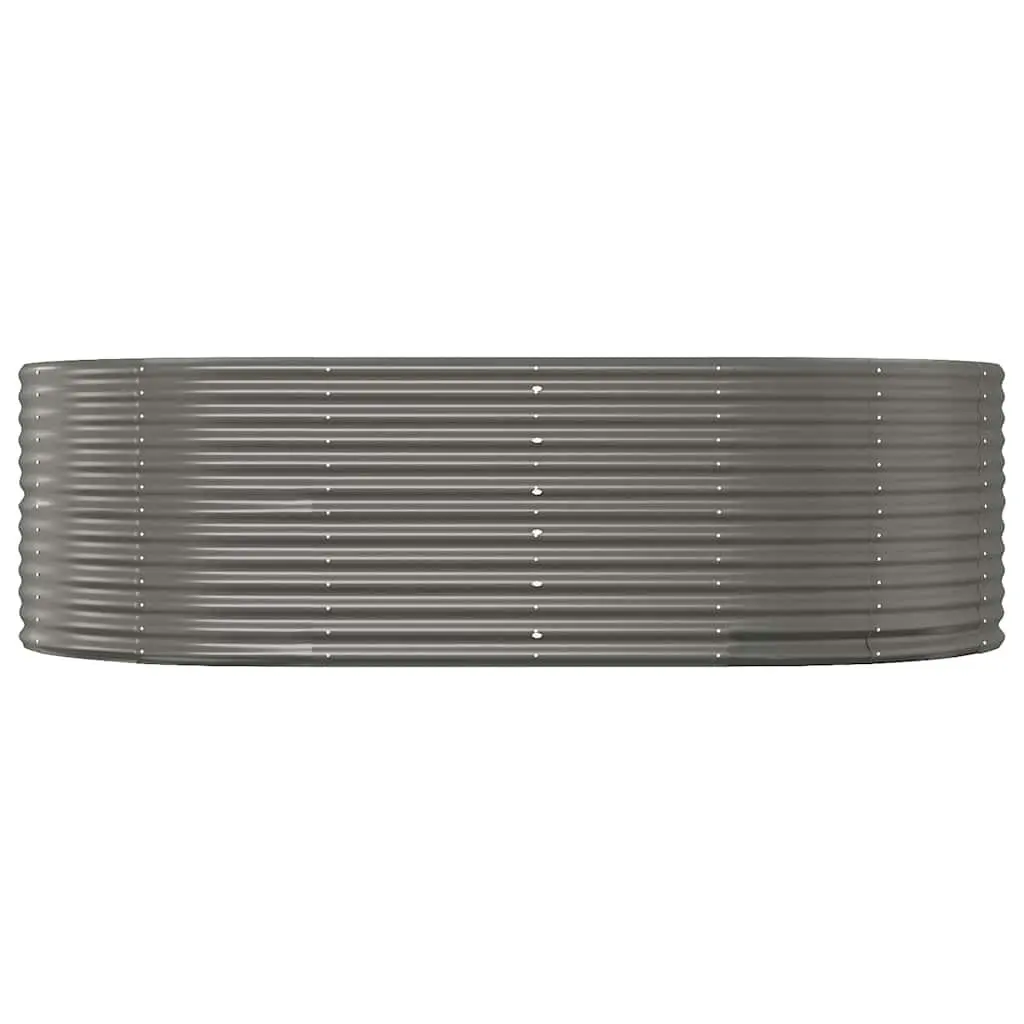 Raised Garden Bed Planter Box Grey Galvanised Steel Frame Outdoor Flowers