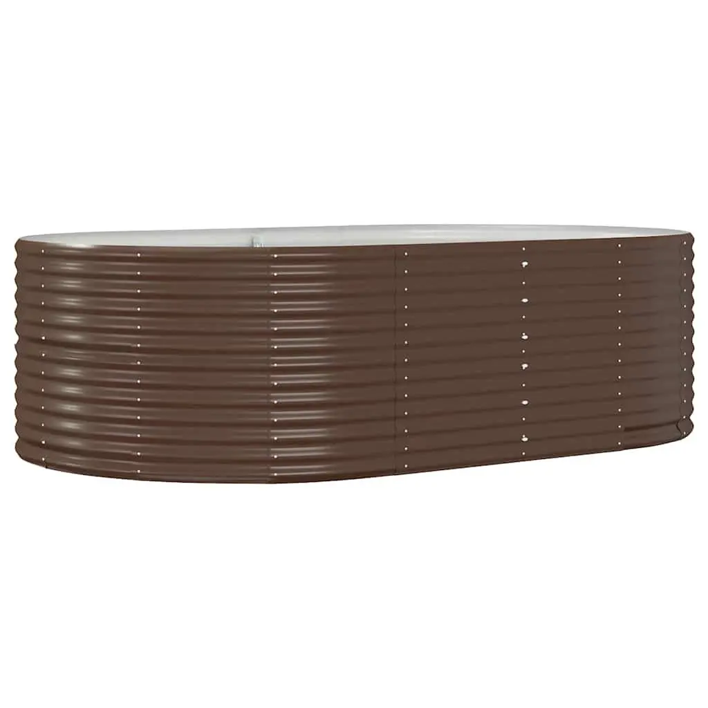 Raised Bed Planter Box Galvanised Steel Brown Large Sturdy Outdoor for Vegetables Herbs Flowers