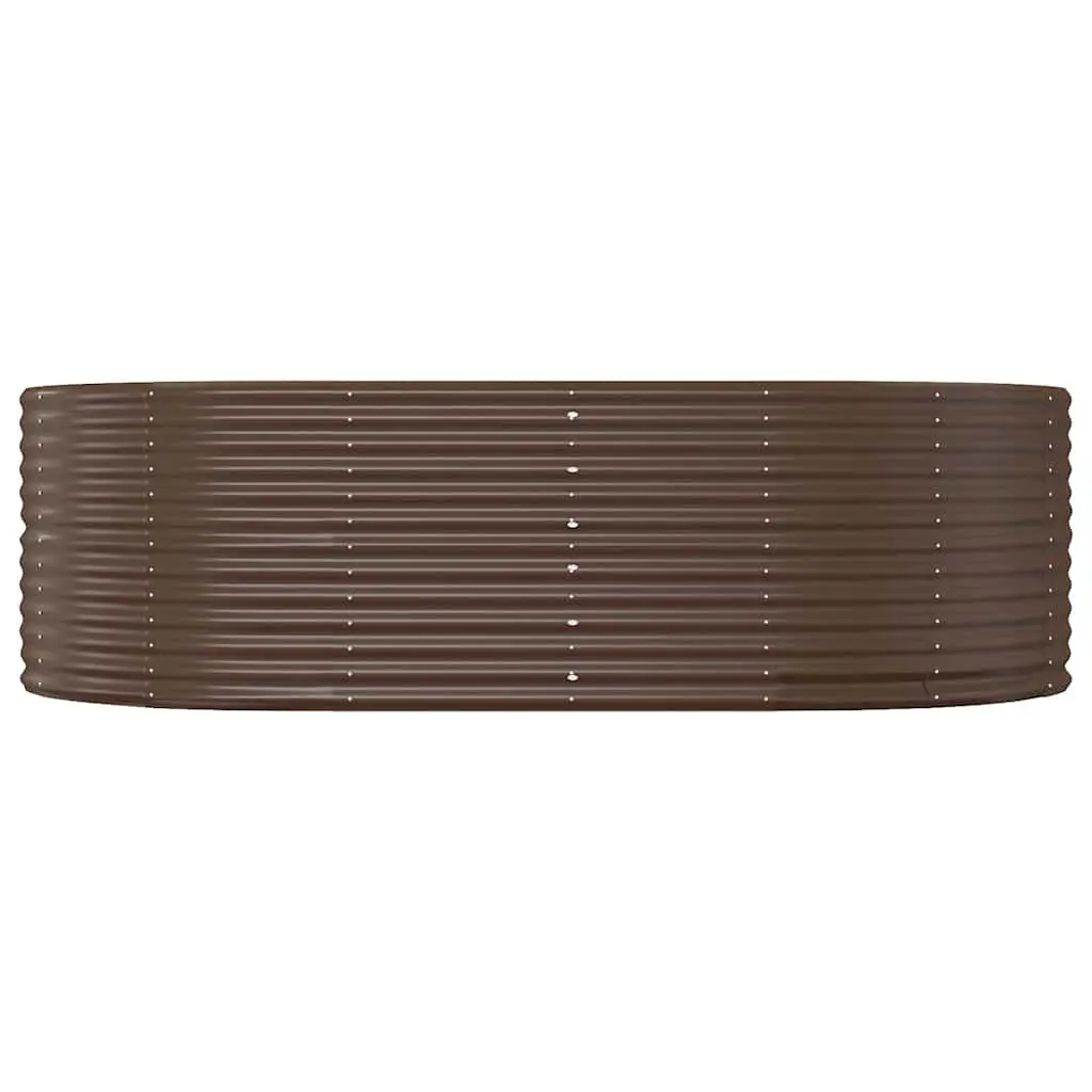 Raised Bed Planter Box Galvanised Steel Brown Large Sturdy Outdoor for Vegetables Herbs Flowers