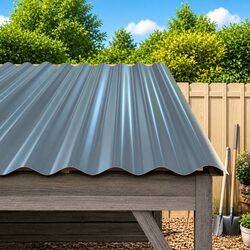 Metal Roof Panels 12 Pieces Galvanised Steel Grey Corrugated Sheets 80x36 cm