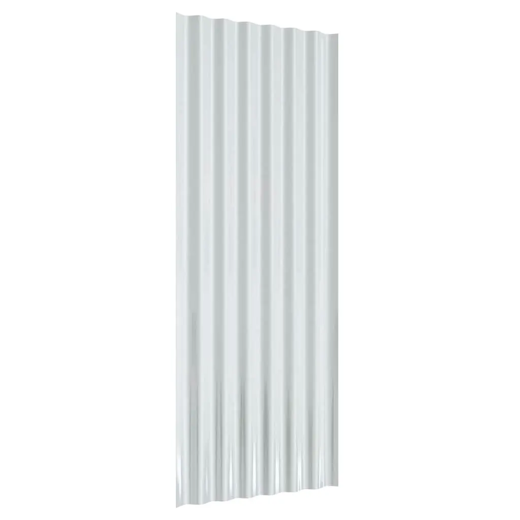 Corrugated Roof Panels 100x36cm Galvanised Steel Anthracite 12 Piece for Sheds Garages Stables Mobile Homes