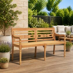 Practical 150cm Garden Bench with Curved Design
