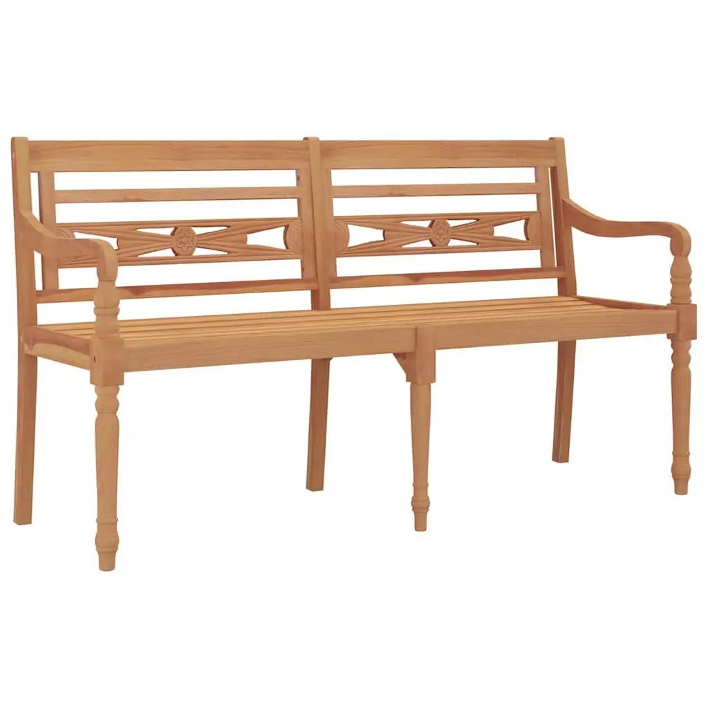 Outdoor Bench Teak Hardwood 150cm Brown
