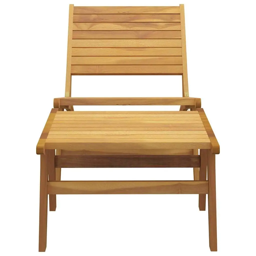 Garden Chair Solid Teak Wood Foldable with Detachable Footrest Brown