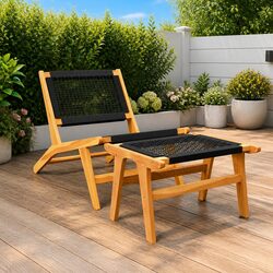 Outdoor Folding Chair with Footrest